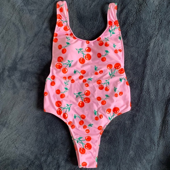 Cheeky Petite Cherry One Piece Swimsuit - Picture 2 of 4